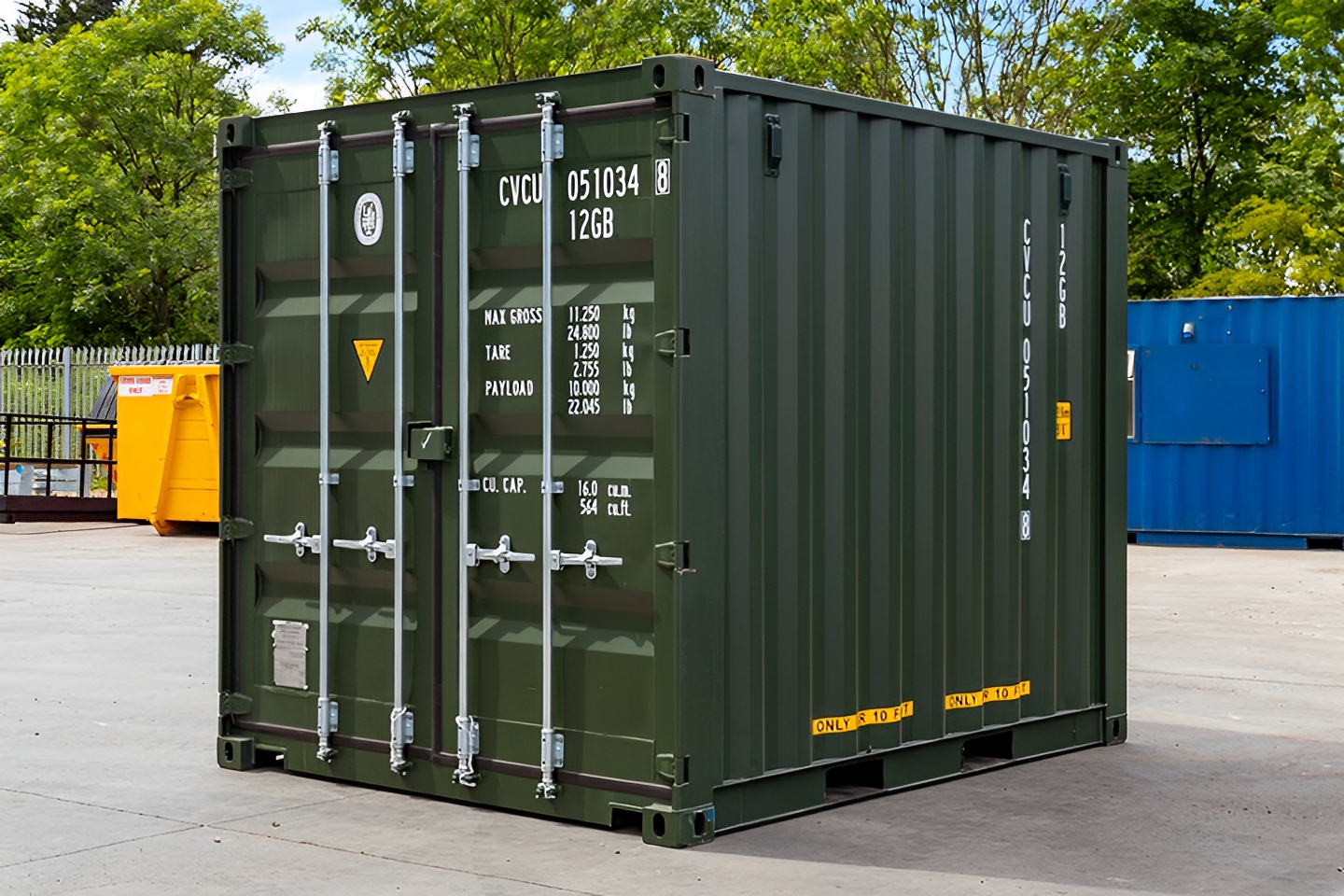 10ft Shipping Container Green3